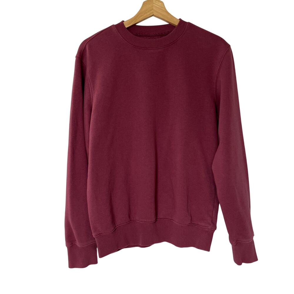 Goodfellow‎ & Co pink crewneck fleece lined sweater men's size S cotton blend